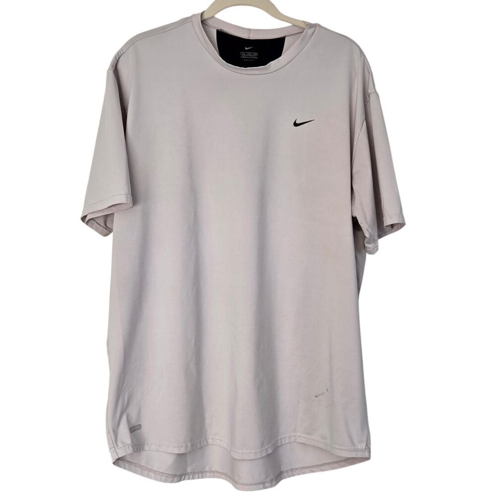 Vintage Y2K Nike Dri‑Fit UV Hyverse Gray Short Sleeve Performance Top Size 2XL